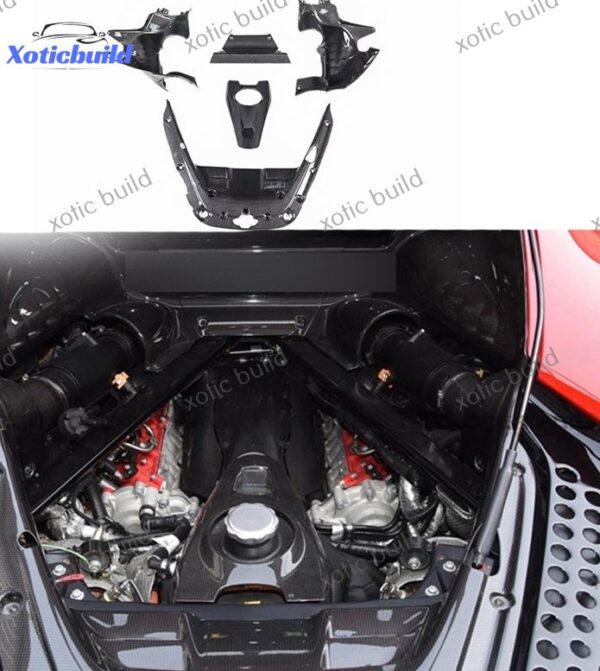 Ferrari SF90 dry carbon fiber engine interior