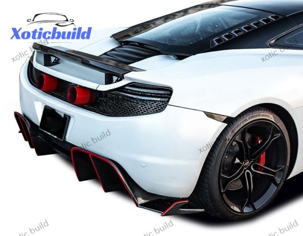 McLaren MP4-12C modified body kit BlackSails carbon fiber rear lip - Image 2