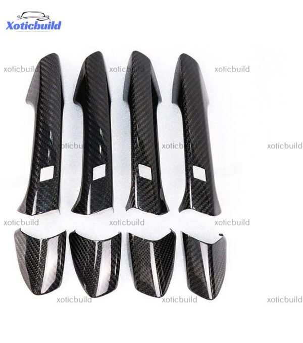 Benz C class W204 carbon fiber door handles cover with four smart keyholes