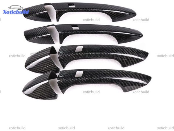 Benz C class W204 carbon fiber door handles cover with four smart keyholes - Image 3