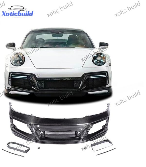 Porsche 992 Carrera modified techart dry carbon fiber front bumper